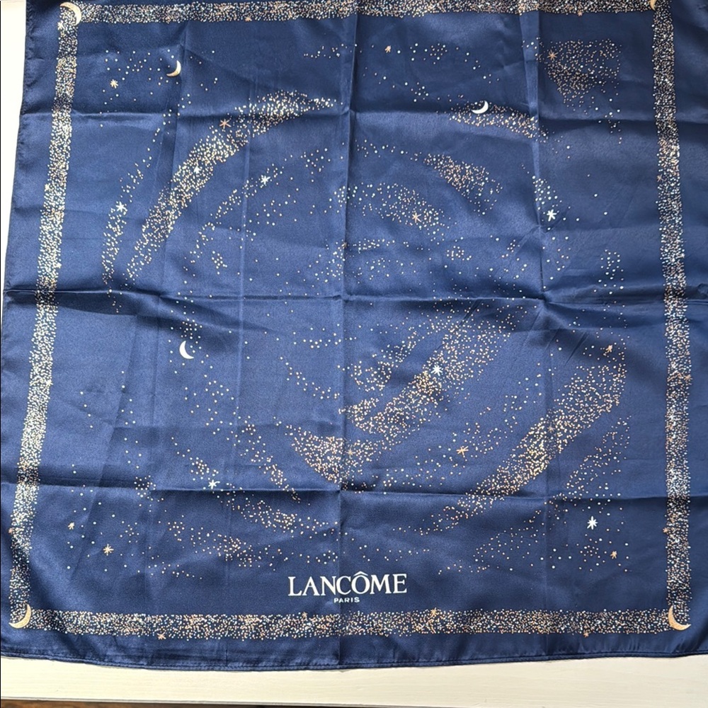 Lancôme Midnight Blue Scarf with Gold Accents
